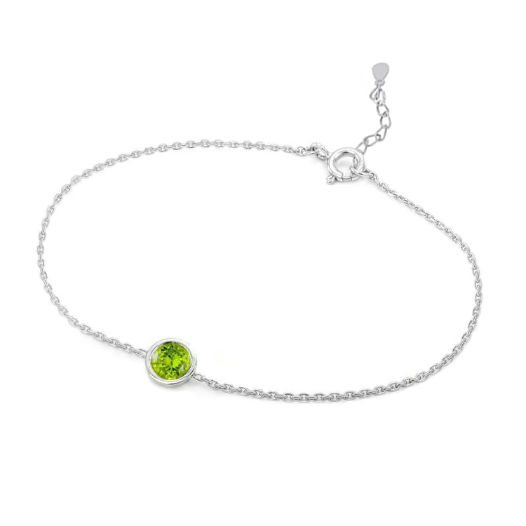 Strieborný náramok s olivínom Rollie 104940