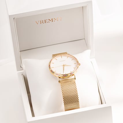 Drevená krabička na hodinky s koženkou Sekai