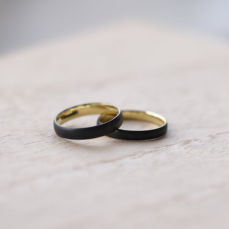 Obrúčky s čiernym ruténiom a matným povrchom 58688