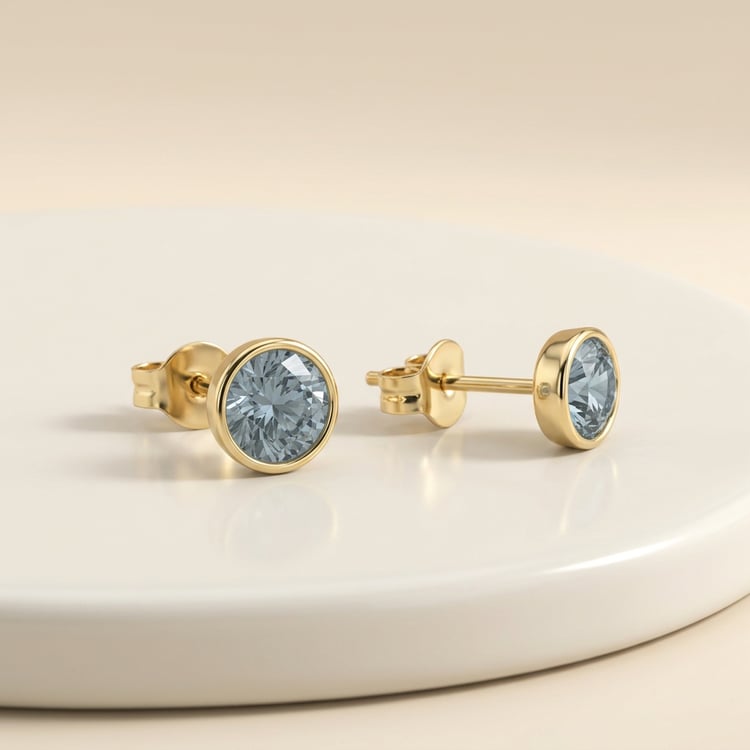 Minimalistické bezel náušnice so zafírmi Viosa 169960