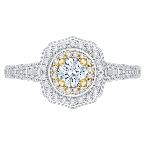 Extravagantný halo zásnubný prsteň s lab-grown diamantmi Giannes