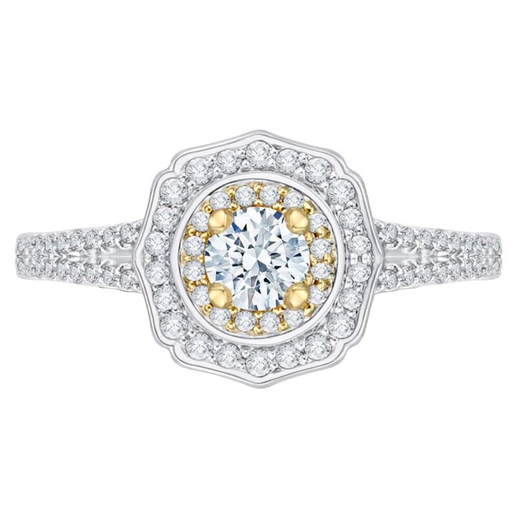 Zlatý zásnubný prsteň s diamantmi 79385