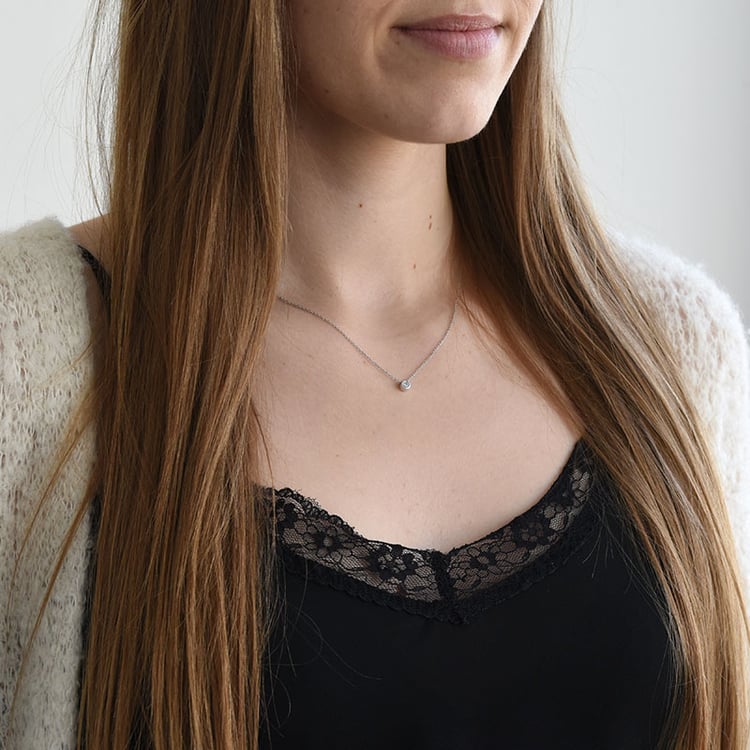 Strieborný náhrdelník s lab-grown diamantom Jyrki 104442
