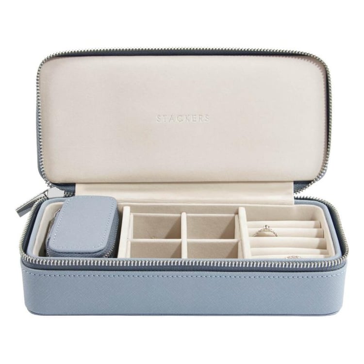 Veľké cestovné puzdro na šperky modré 2v1 Madrid