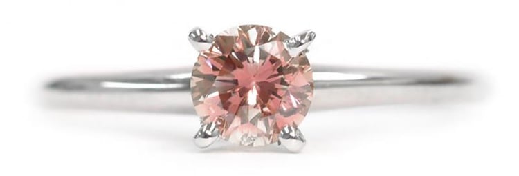 Zásnubný prsteň biele zlato s ružovým diamantom. 53229