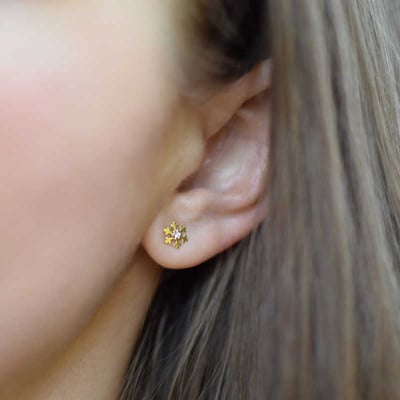 Náušnice zlaté vločky