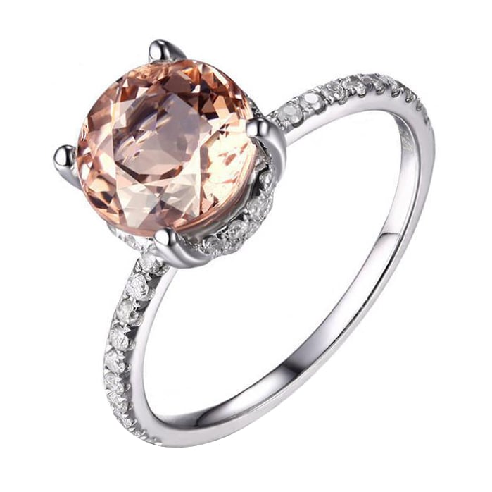 Zásnubný prsteň s morganitom a diamantmi Cordelia