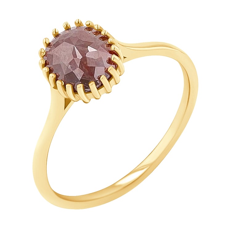 Zlatý prsteň s oval salt and pepper diamantom Harper 132839