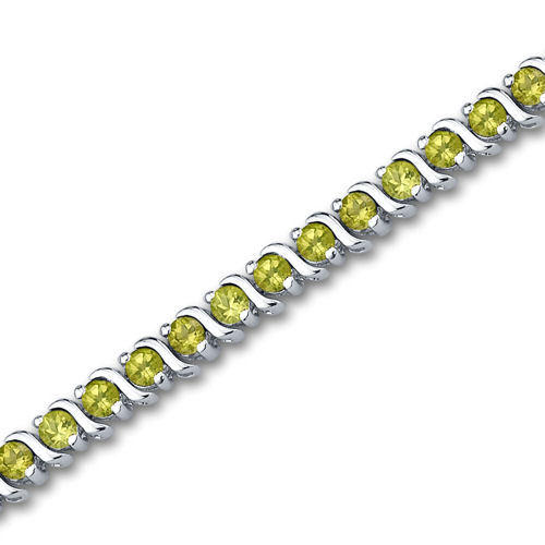 Strieborný náramok s olivínmi Ladiie 6247