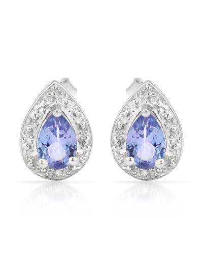 Tanzanitové náušnice s diamantmi