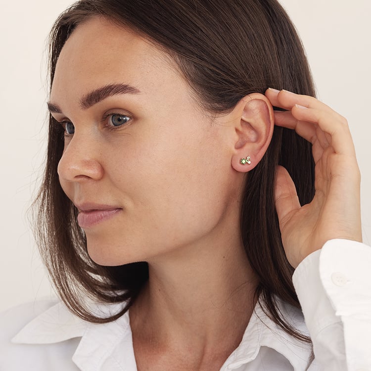 Cluster kolekcia šperkov so zelenými diamantmi a drahokamami Halli 129333