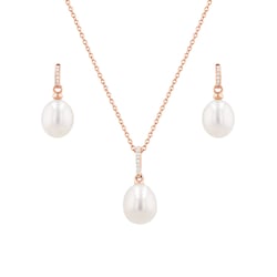 Zlatý perlový set s diamantmi Elzaida