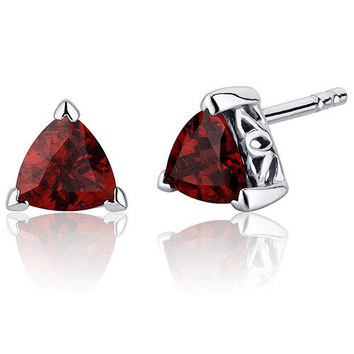 Strieborné náušnice s granátmi