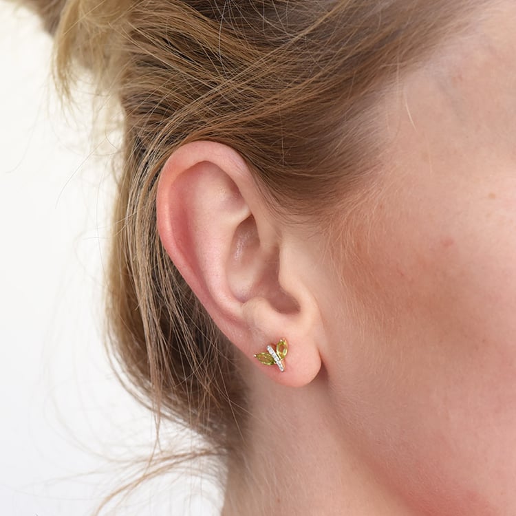 Ametystové náušnice s diamantmi zo zlata 86882