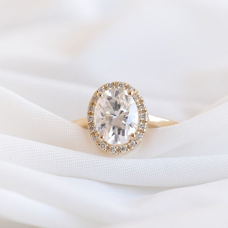 Moissanitový zlatý prsteň 94743