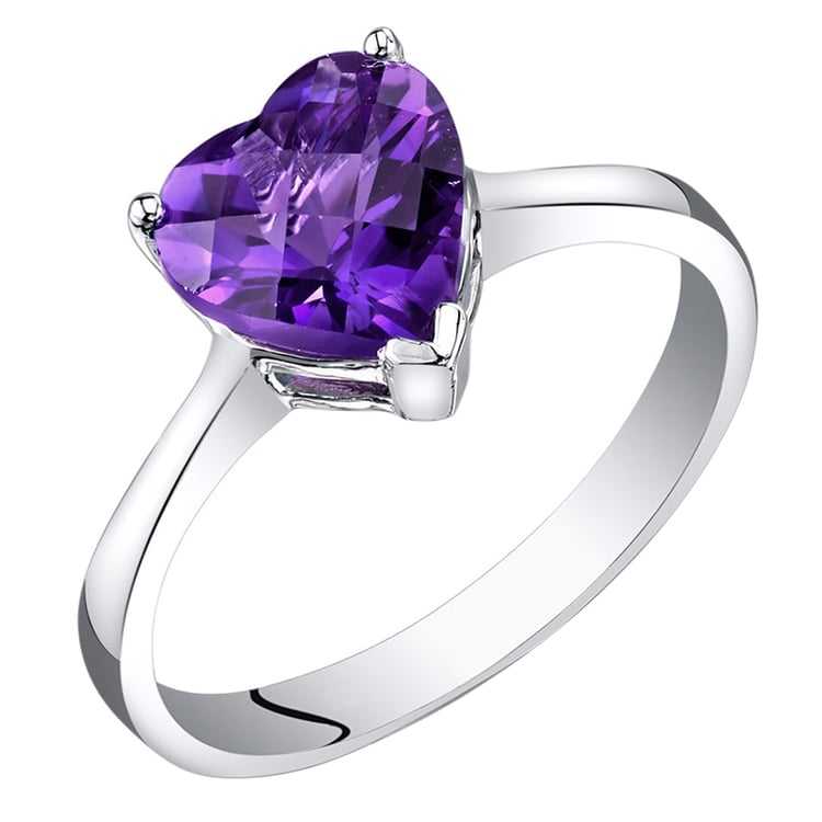 Ametystové srdce v zlatom prsteni Maison