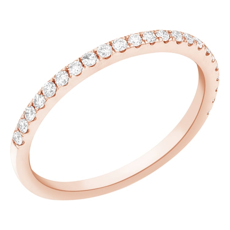 Ľúbezný eternity prsteň z ružového zlata s diamantmi Kamen