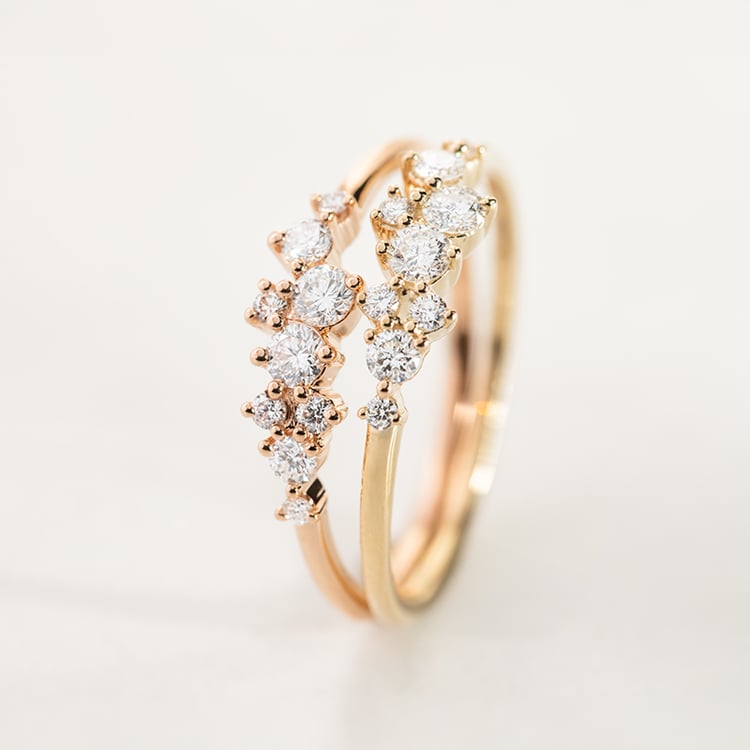 Cluster prsteň s moissanitmi Isolde 147843