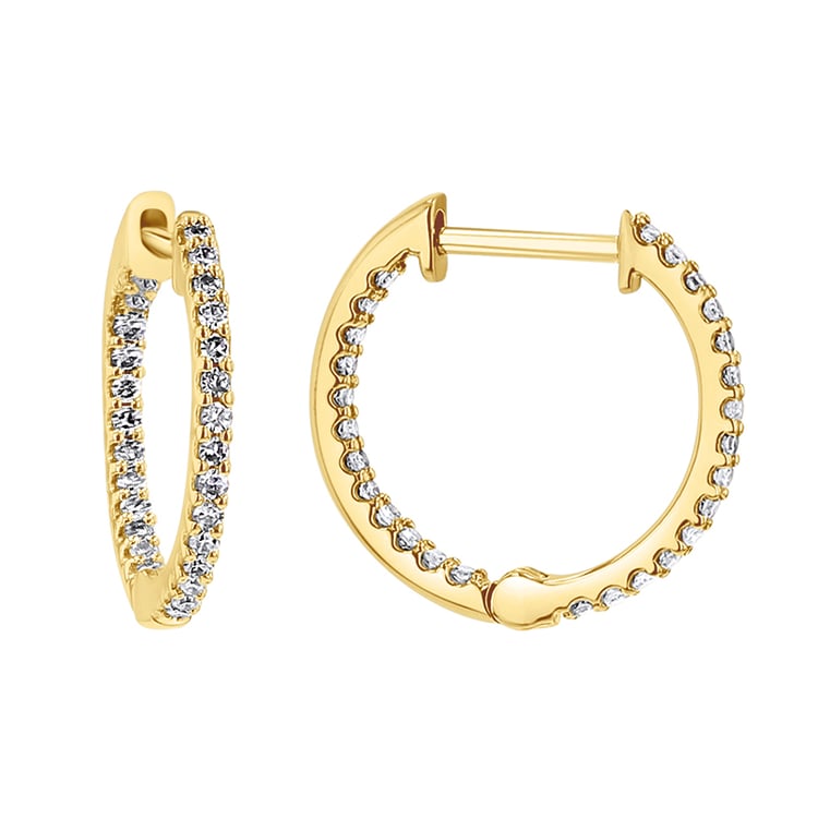 Zlaté kruhové náušnice s diamantmi Cyrkle