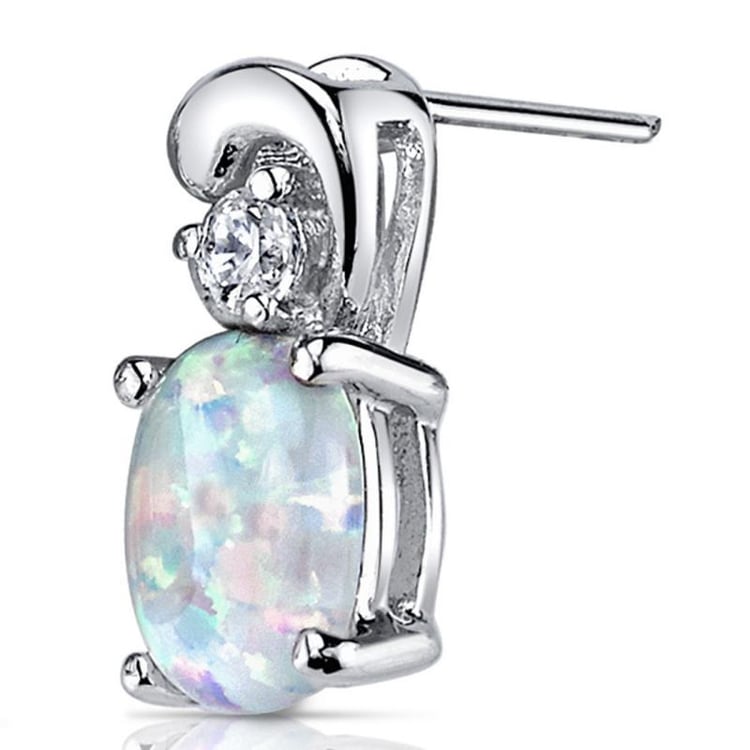 Strieborné náušnice opálové 2788