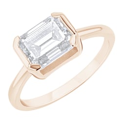 Zásnubný prsteň s half-bezel lab-grown emerald diamantom Pompeia