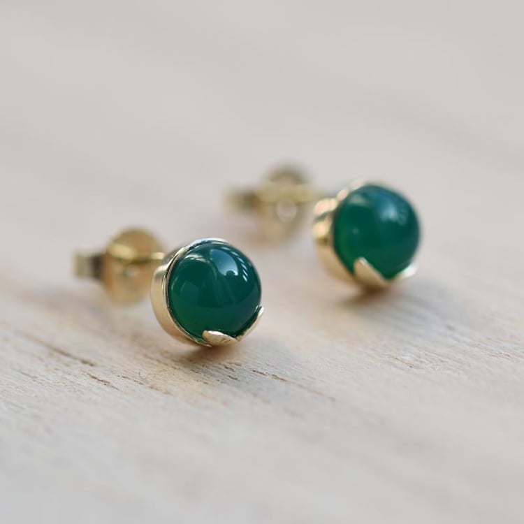 Zlaté náušnice s ónyxmi 50054