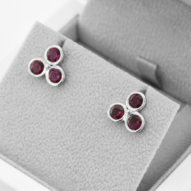 Náušnice s rhodolitmi 49398