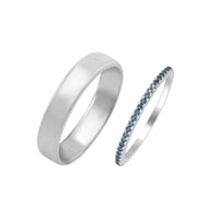 Zlatá eternity obrúčka s modrými diamantmi a komfortný prsteň Giulia