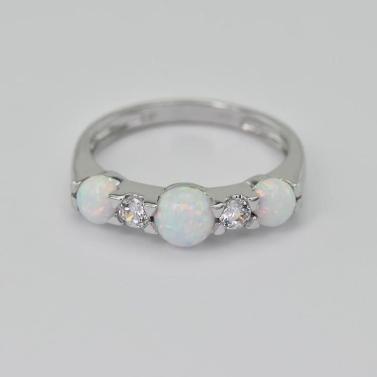 Opálový strieborný prsteň 21976