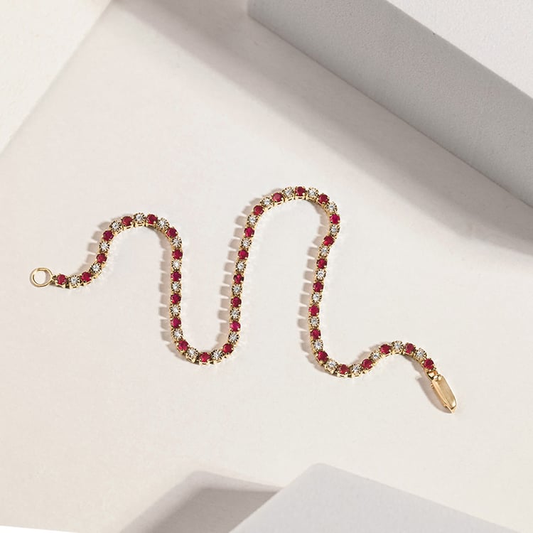 Tenisový náramok s rubínmi a diamantmi Kendrick 153847