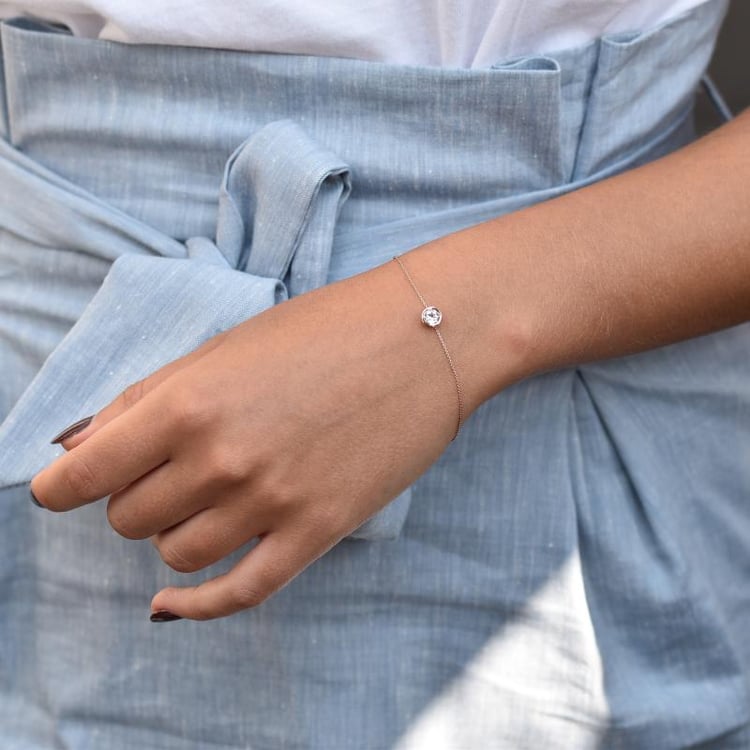 Minimalistický náramok s moissanitom Rollie 105101