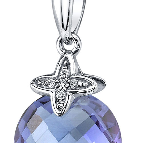 Alexandtritový prívesok z bieleho zlata s diamantmi 29925