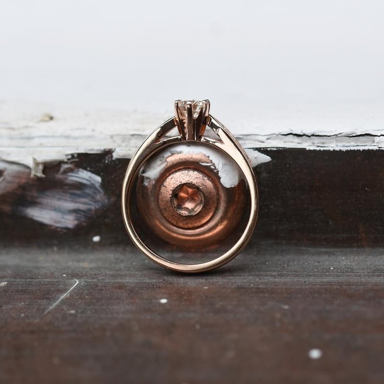 Prsteň s diamantmi zo zlata 65944