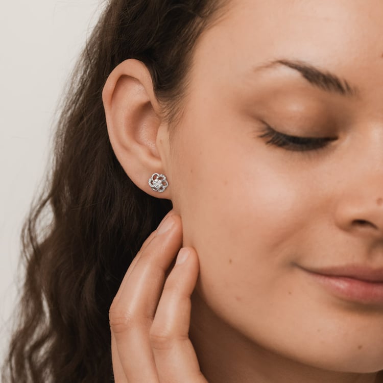 Diamantové náušnice v tvare kvetov Phaedra 153838