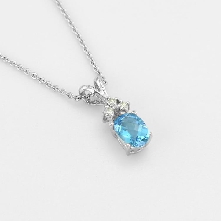 Zlatý náhrdelník s topásom a diamantmi 51473