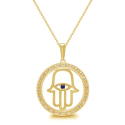 Prívesok v tvare ruky so zafírom Hamsa