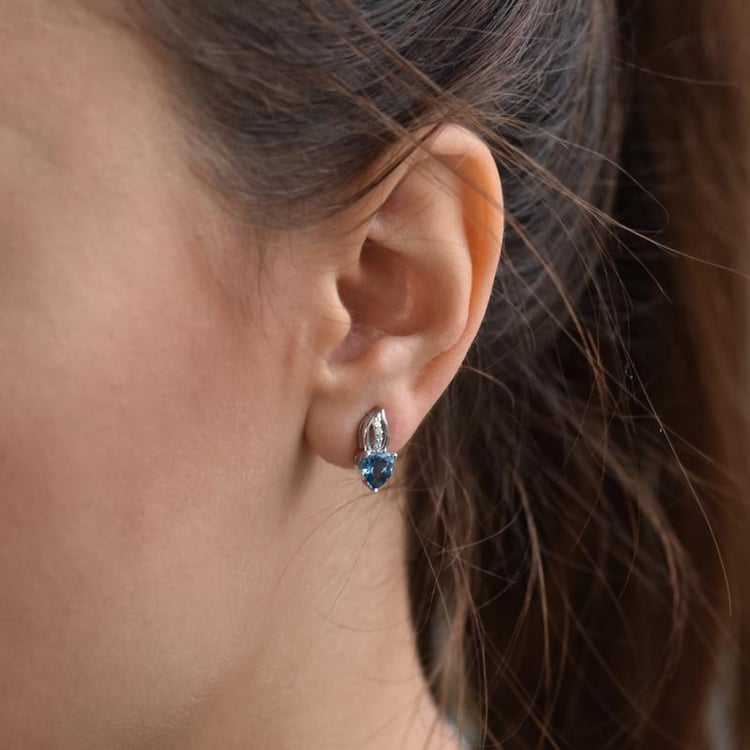 Strieborné náušnice s topásmi 30545