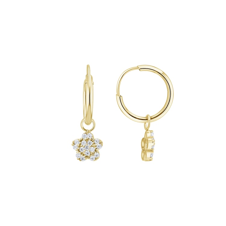 Zlaté detské náušnice v tvare kvetiny Dahlia 164451