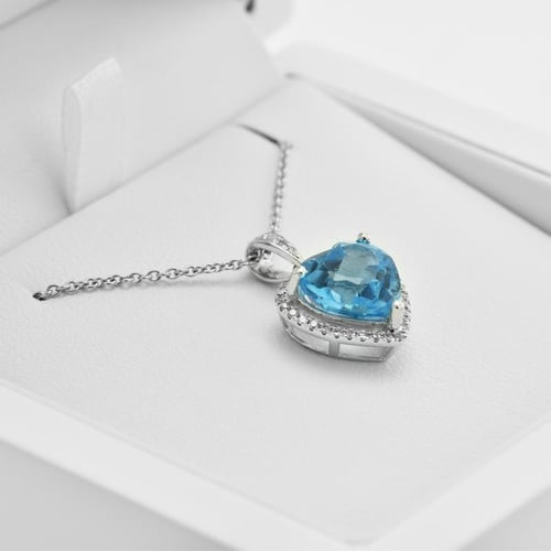 Prívesok so srdiečkovým topásom a diamantmi Thea