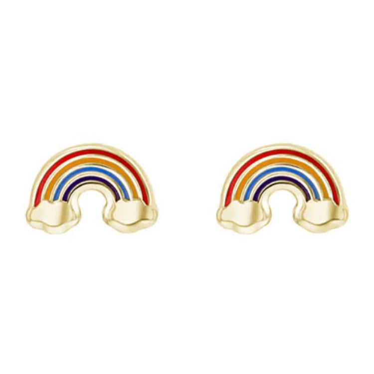 Zlaté detské náušnice v tvare dúhy Marigold