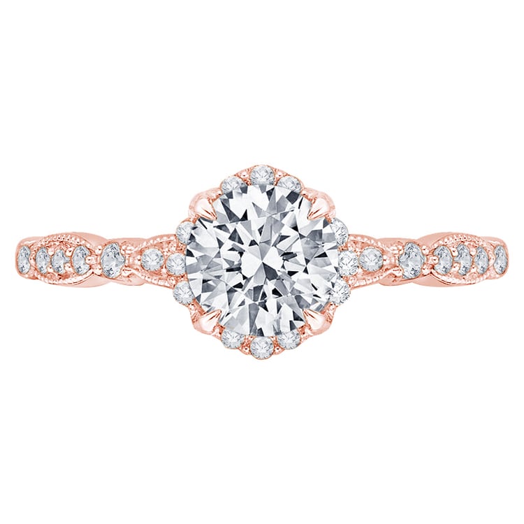 Diamantový zásnubný prsteň z ružového zlata 74627