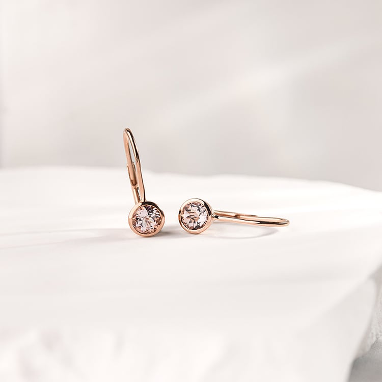 Zlaté visiace náušnice s morganitmi Christabel 152964