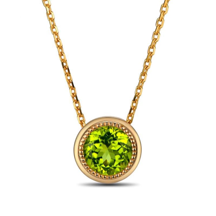 Zlatý náhrdelník s olivínom Henia