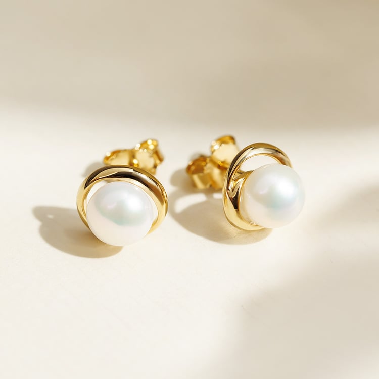 Strieborné perlové náušnice 158398