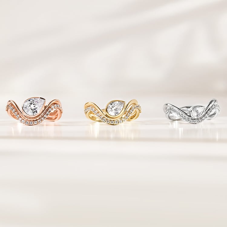 Romantický zásnubný set prsteňov s diamantmi 156059