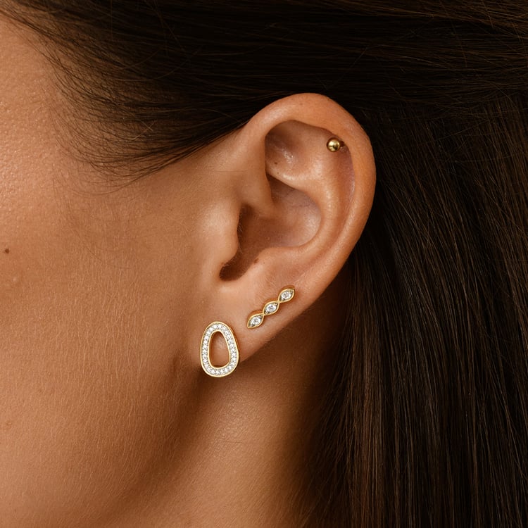 Zlaté náušnice s lab-grown diamantmi Joanie 161458