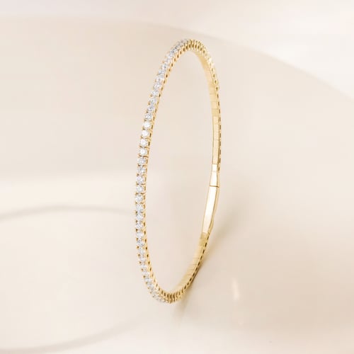 Zlatý flexi náramok s lab-grown diamantmi Stiles