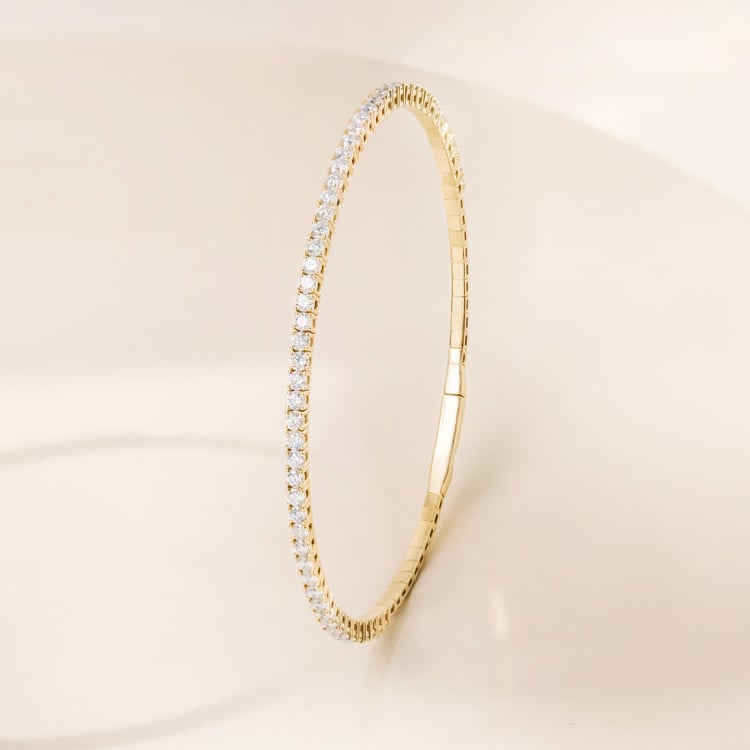 Zlatý flexi náramok s lab-grown diamantmi 165067