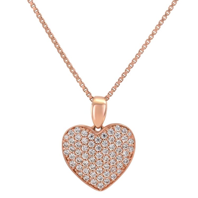 Pozlátený prívesok so zirkónmi v tvare srdca Yolaq