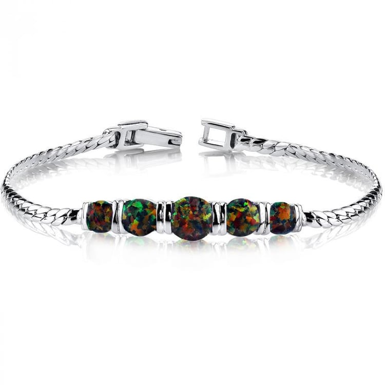 Strieborný náramok s opálmi Dosyna